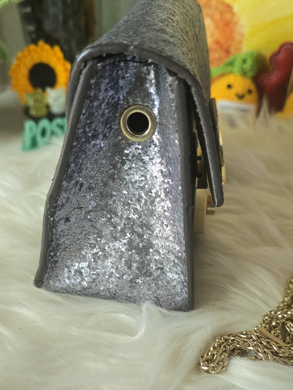 Furla Metropolis Silver Glitter Mini Crossbody with Detachable Strap - Picture 8 of 16